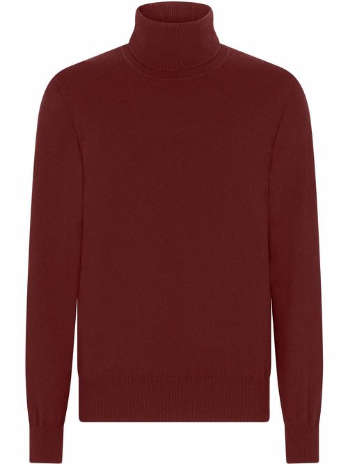 Roll-neck cashmere jumper - Red