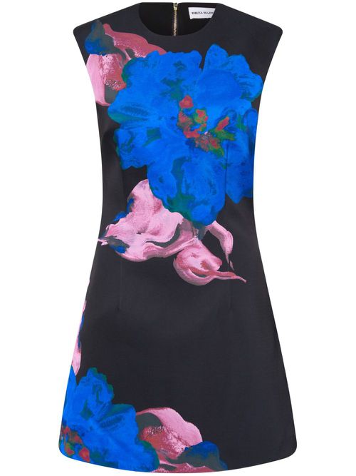 Acid Bloom floral-print mini dress - Black