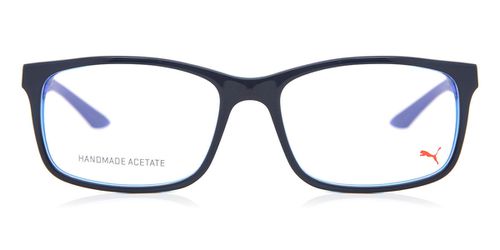 Puma PU0074O 006 Men's Eyeglasses Blue Size 56 - Blue Light Block Available