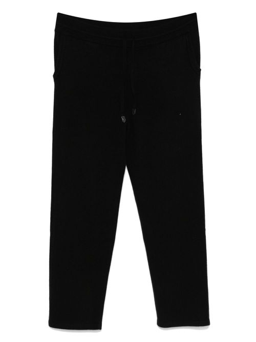 Wool-blend straight-leg trousers - Black