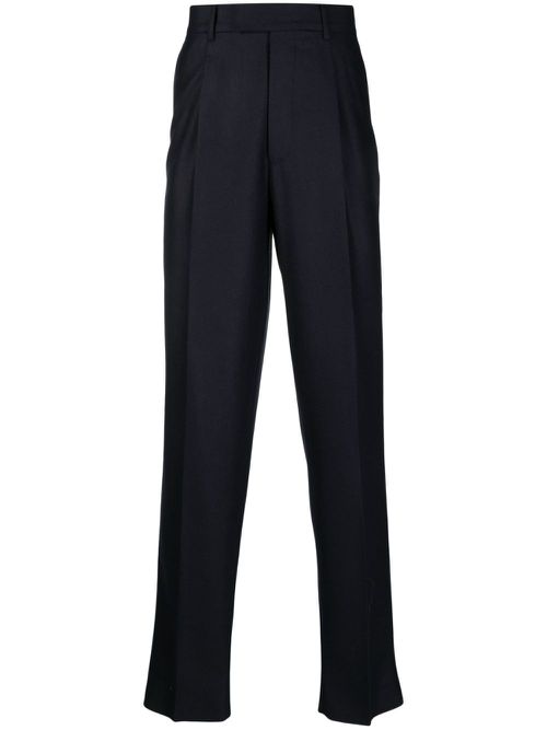 Pleat-detail tailored trousers - Blue