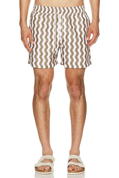 OAS Fine Waver Swim Shorts in Fine - Cream,Olive. XL/1X also in S