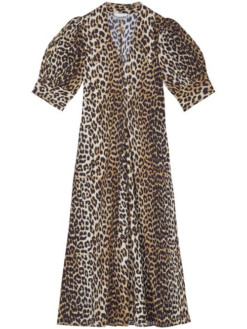 Leopard Print Organic Cotton Dress — Brown