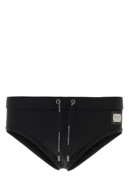 Stretch Nylon Swimming Brief — Black