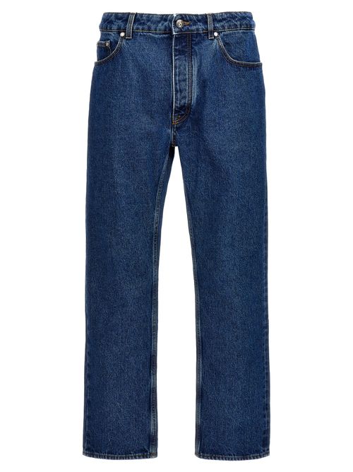 Straight-Leg Denim Jeans — Blue