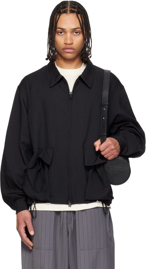 Black Sport Uniform Blouson Jacket
