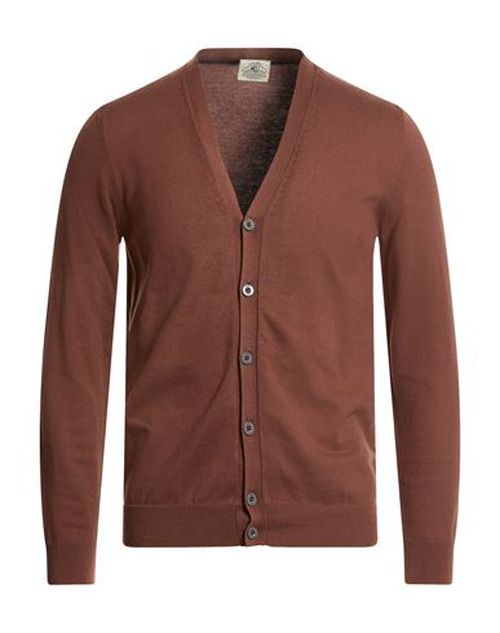 Man Cardigan Chocolate brown Size 38 Cotton