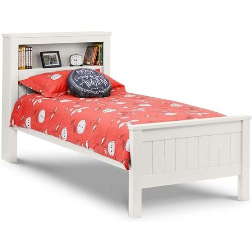 New England White Lacquer Bookcase Bed Frame