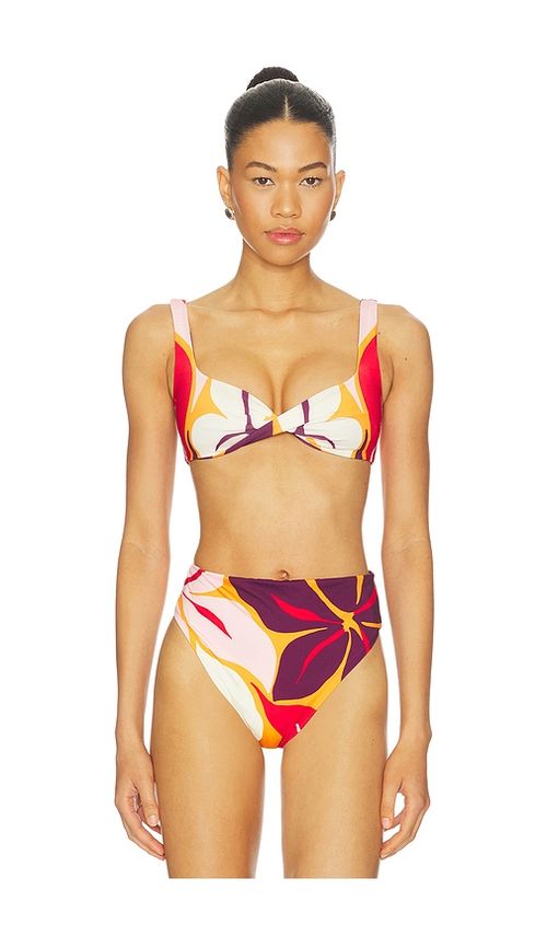 Cala de la Cruz Leon Bikini Top in Ivory,Orange. - S also in XS, M