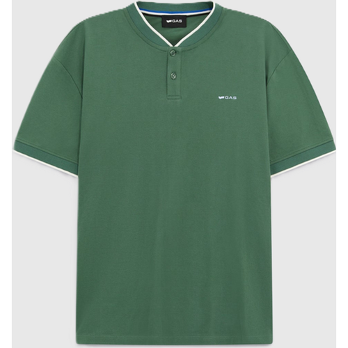 T-shirt with buttons man green
