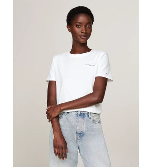 Tommy Hilfiger for woman. WW0WW37877 T-shirt 1985 with white logo (XL), Casual, Cotton, Short sleeve
