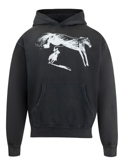 Graphic-print hoodie - Black