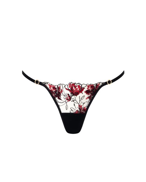Bluebella Calista Sheer Floral Panty Black/Cherry