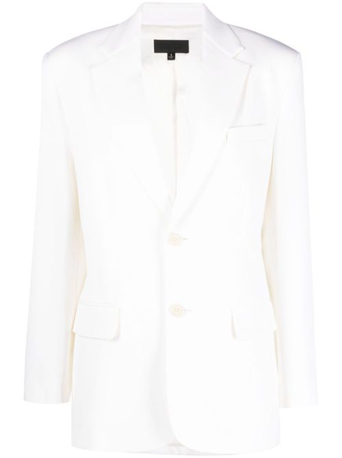 Shoulder-pads single-breasted blazer - White