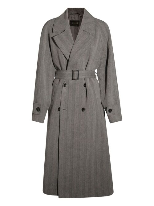 Loro Piana double-breasted trench coat - Grey