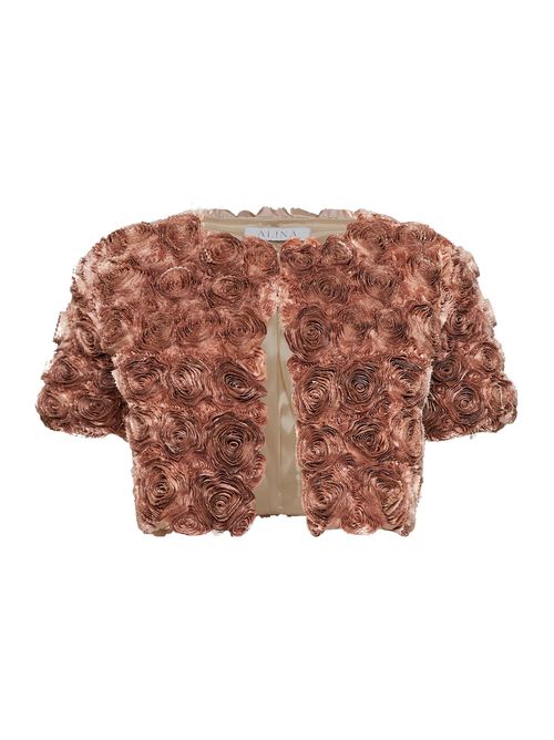 3D Taffeta Rose Jacket — Pink