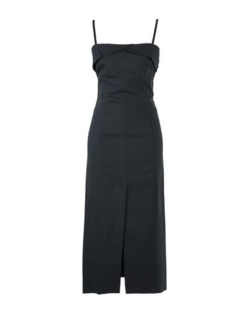 Woman Midi dress Black Size 8 Cotton, Viscose, Elastane
