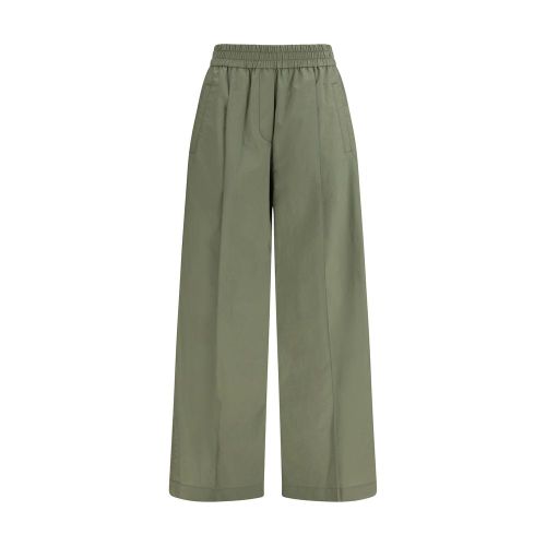 Cotton-Blend Trousers — Green