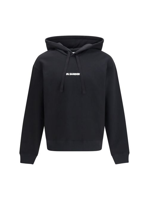 Logo-Embroidered Cotton Hoodie — Black