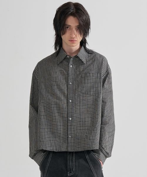 Cropped Fit Check Shirt