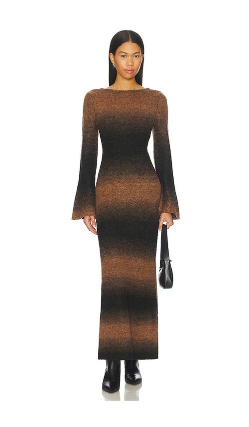 The Wolf Gang Soraya Maxi Dress in Chocolate. XS. Also in M