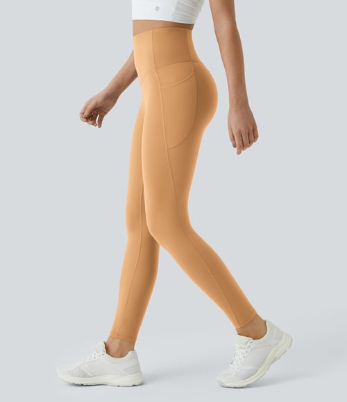 UltraSculpt™ SoCinched High Waisted Tummy Control Pocket Shaping Training Leggings  - Buckskin