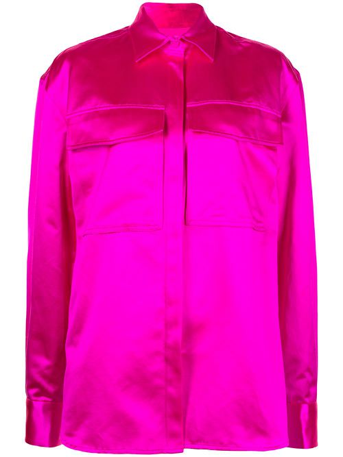 Duchesse satin boxy shirt - Pink