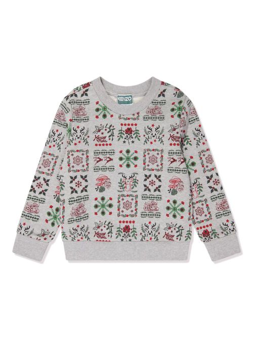 Monogram-pattern jersey sweatshirt - Grey