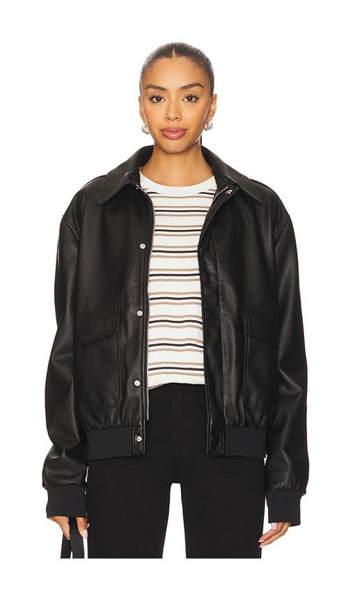 ALL THE WAYS Tessa Faux Leather Jacket in Black. XXS. Also in L, M, S