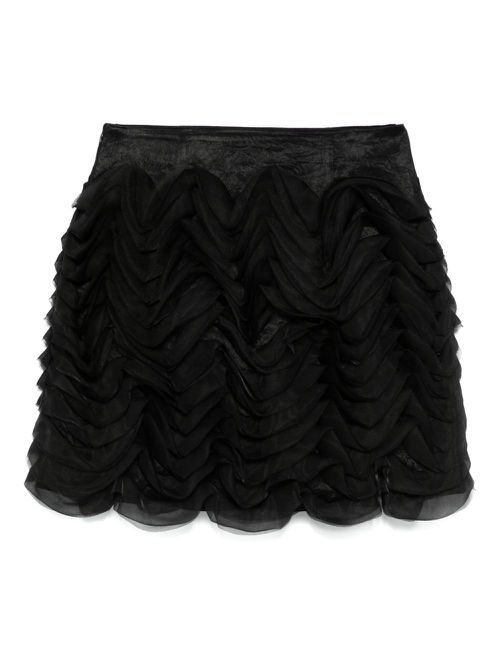 Ruffled mini skirt - Black