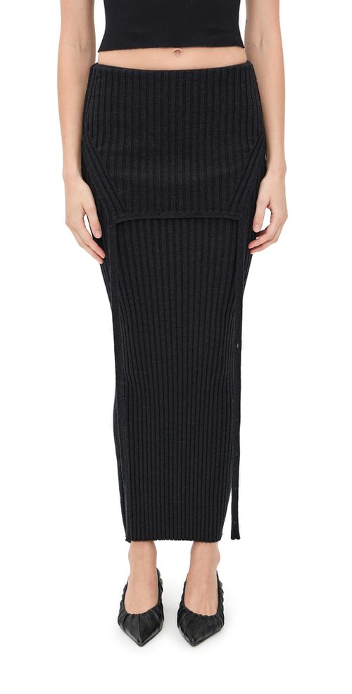 Flipped Skirt Charcoal Melange