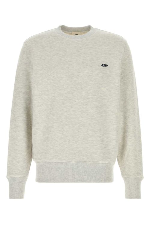 Logo-Embroidered Cotton Sweatshirt — Gray