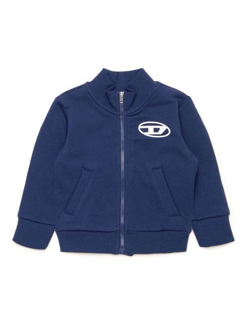 Oval D-print cotton jacket - Blue
