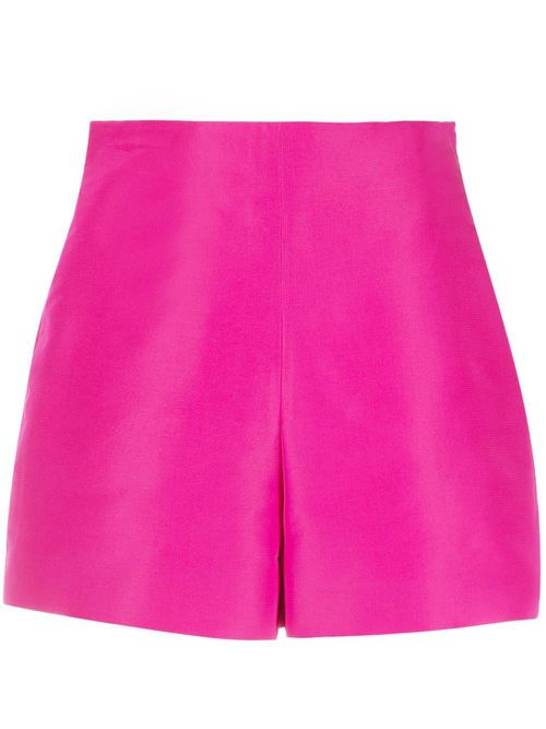 High-waisted silk shorts - Pink