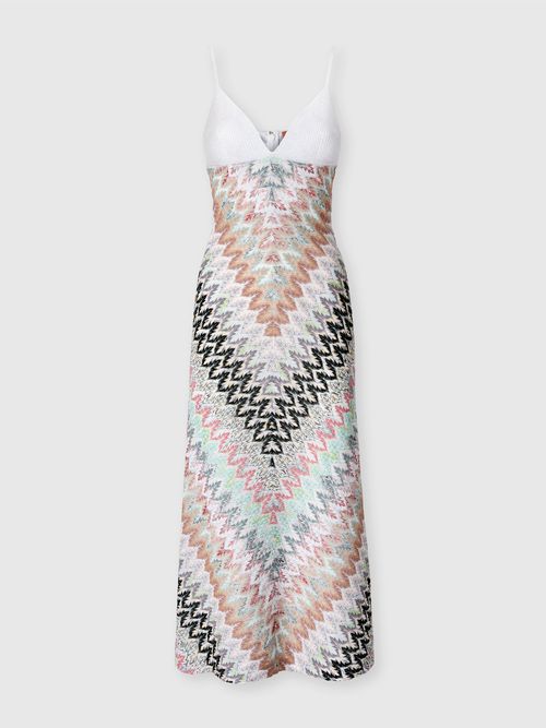 Missoni - Sleeveless Long Dress with Contrast Bodice, Women, Multicoloured