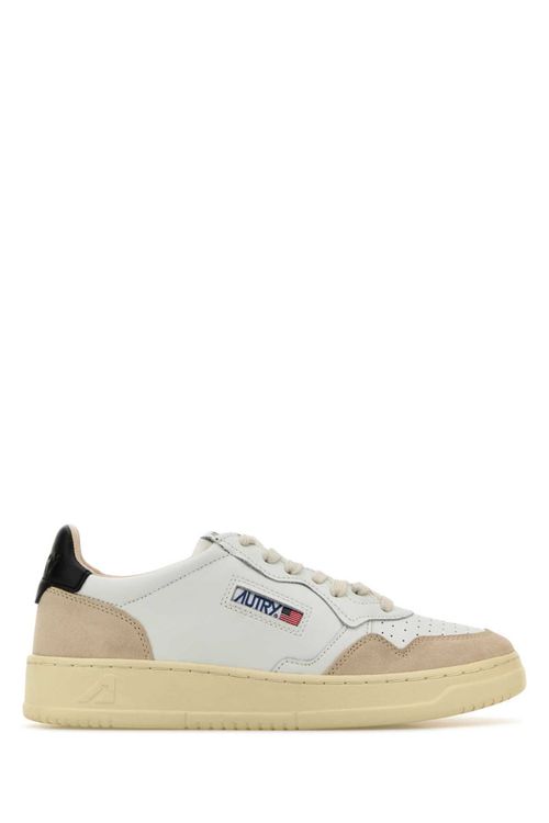 Beige Side Logo Sneakers