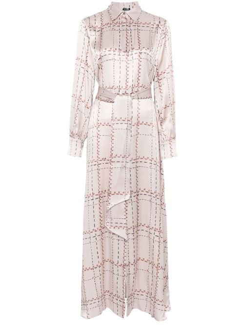 Printed silk shirt dress - Pink