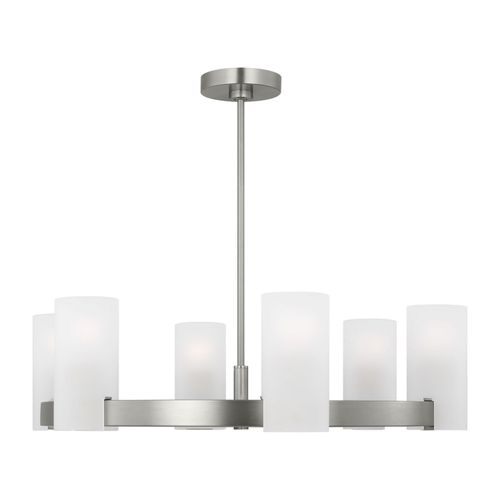 Brushed Steel Chandelier from the Rhode Collection