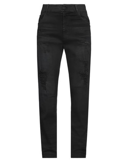 Man Jeans Black Size M Cotton, Elastane