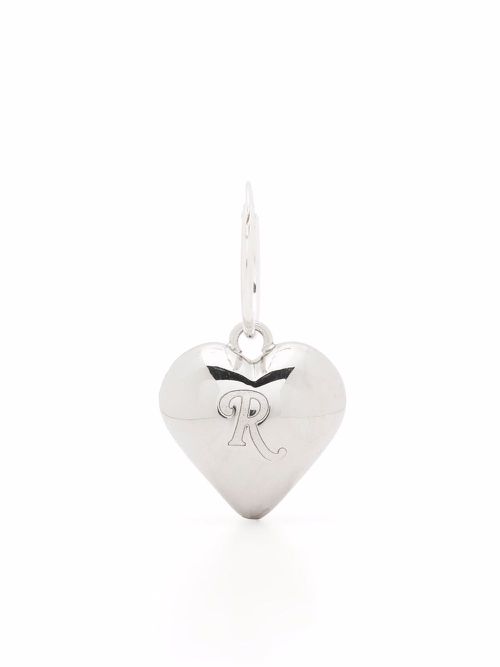 Engraved logo heart earring - Silver