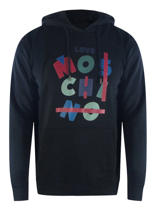 Love Moschino Jumble Logo Hoodie in Black - Black