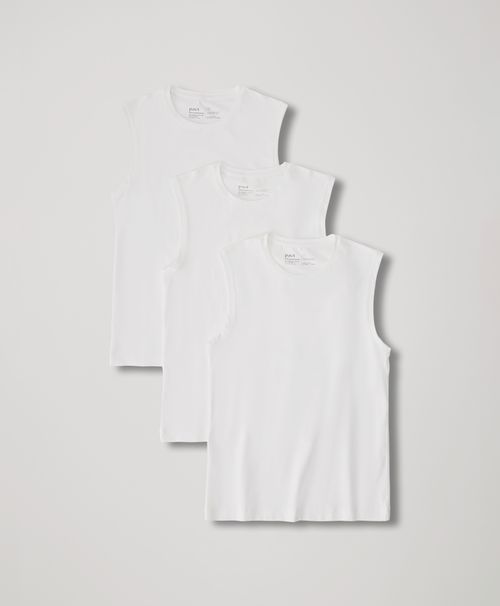 Men's White Cool Stretch Tank Undershirt 3-Pack