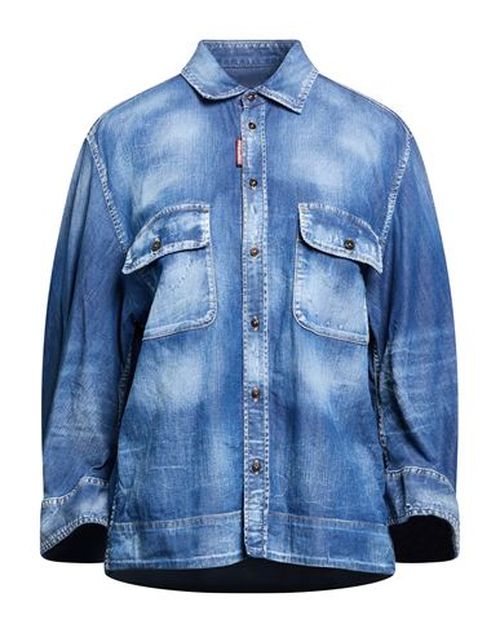 Woman Denim shirt Blue Size 2 Cotton, Elastane
