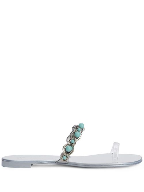Crystal-strap sandals - Silver