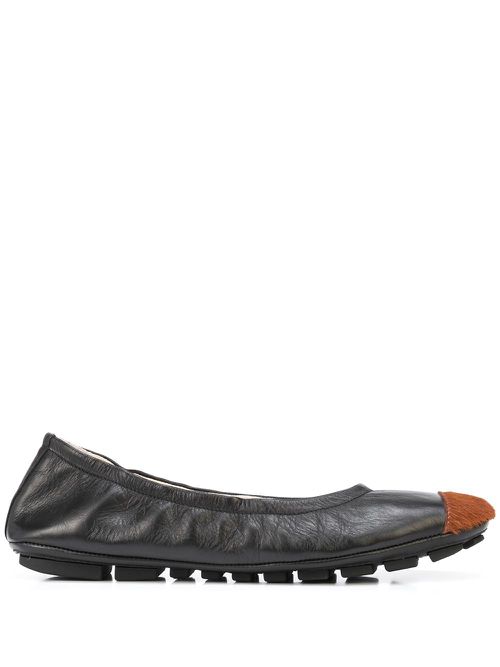 Elasticated ballerina shoes - Black