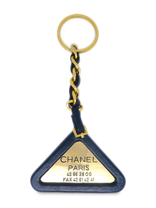 1994 logo-engraved leather keychain - Gold
