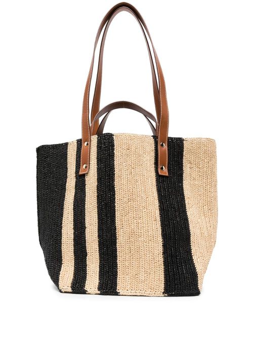 Little Sister raffia tote bag - Black