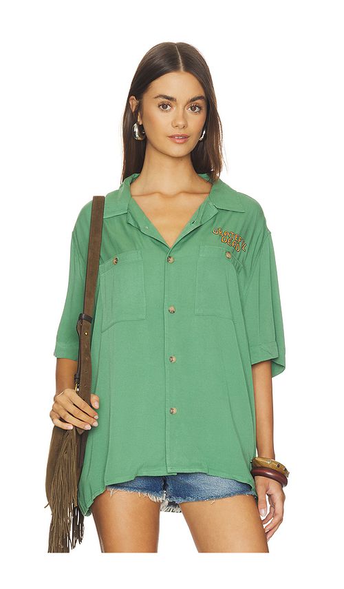 Junk Food Grateful Dead Skull The Camp Shirt in Green. - M also in XS