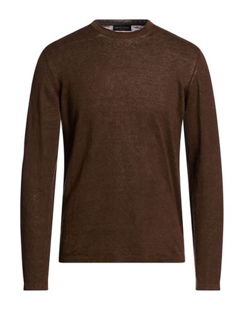 Man Sweater Chocolate brown Size 38 Linen