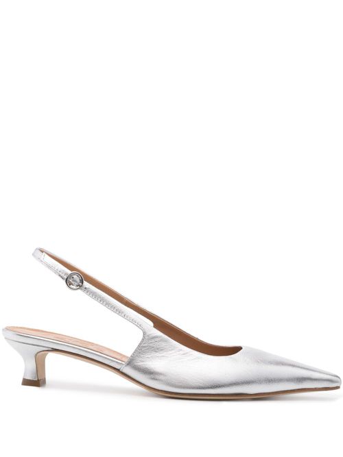 Catrina 35mm metallic-leather pumps - Grey